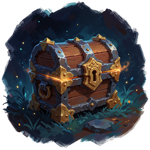 Lukket skattekiste med guldbeslag som ikon for Hold & Win-slots hos Godz Casino